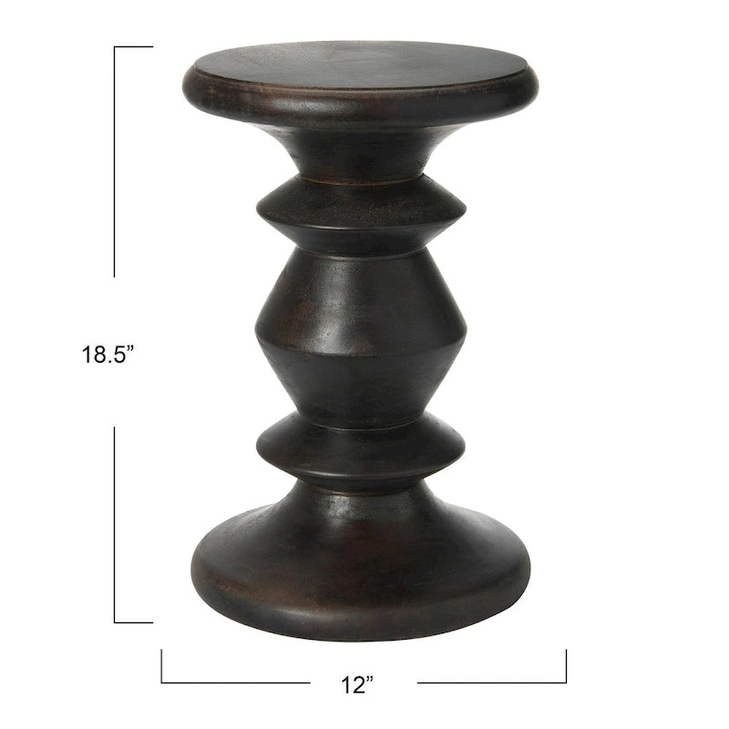 Mid Century Modern Solid Wood End Table or Stool - 12" Diameter x 18.5" H