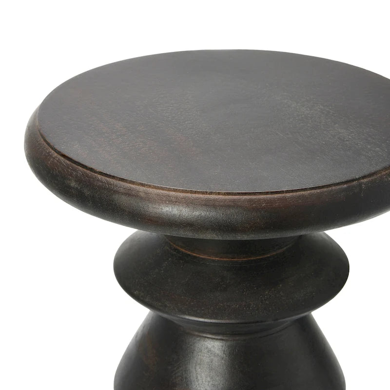 Mid Century Modern Solid Wood End Table or Stool - 12" Diameter x 18.5" H