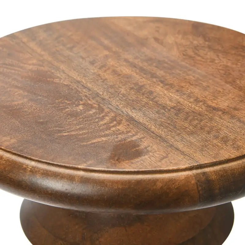Mid Century Modern Solid Wood End Table or Stool - 12" Diameter x 18.5" H