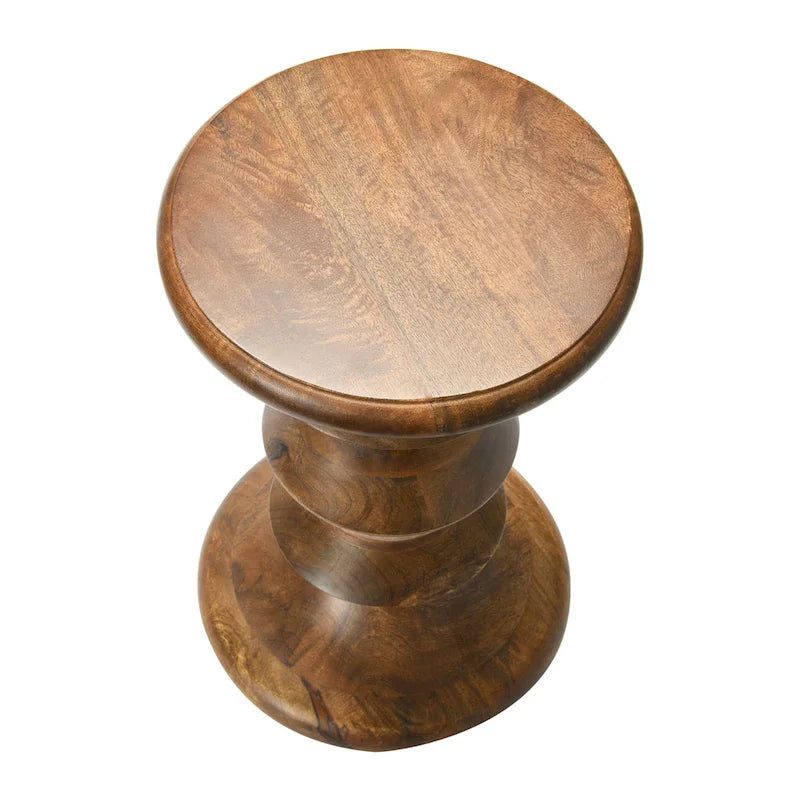 Mid Century Modern Solid Wood End Table or Stool - 12" Diameter x 18.5" H