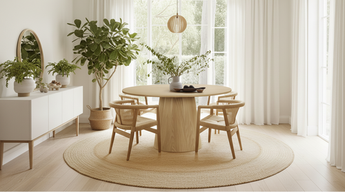 52 Solid Oak Round Pedestal Dining Table