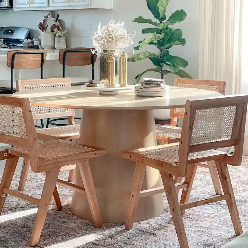 52 Solid Oak Round Pedestal Dining Table