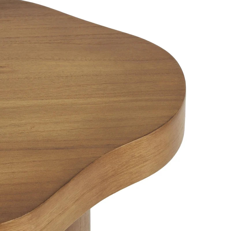 Wood Pedestal Side Accent Table with Rounded Square Top - Black or Brown