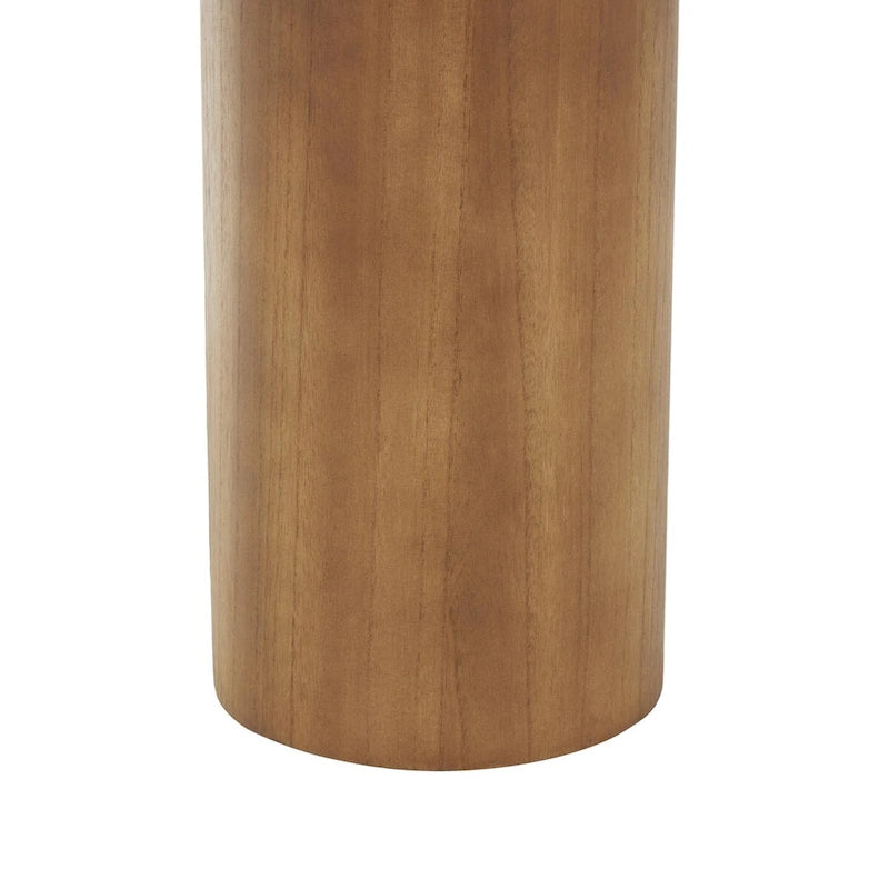 Wood Pedestal Side Accent Table with Rounded Square Top - Black or Brown